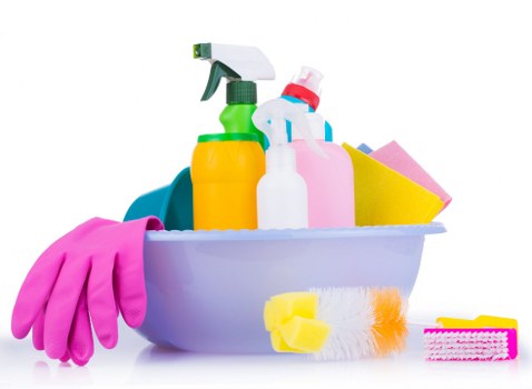 Living room sofa cleaning with vacuum and upholstery care