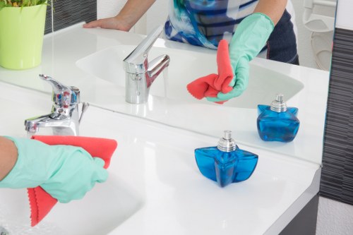 Cleaning team performing specialized commercial floor care