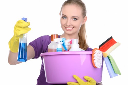 Professional after builders cleaning removing dust and residue from surfaces