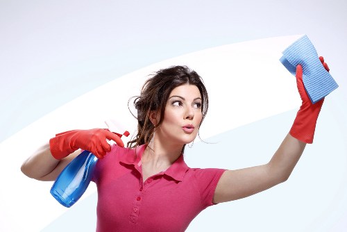 Eco-friendly carpet cleaning equipment in use